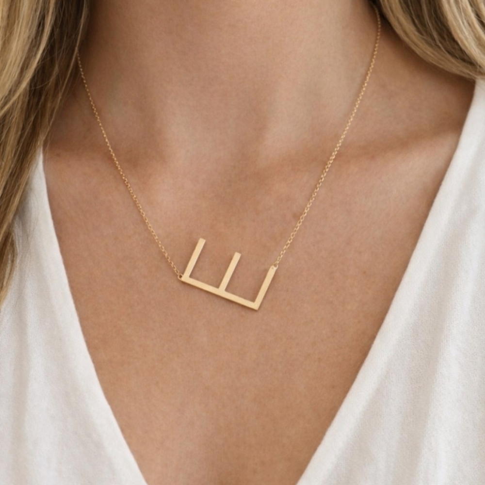 Wishbonne 14K Gold Dipped Initial E Necklace New
